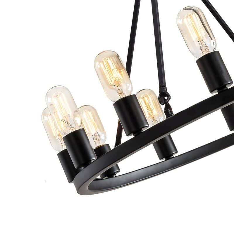Maxax 12 - Light Unique Wagon Wheel Chandelier with Wrought Iron Accents