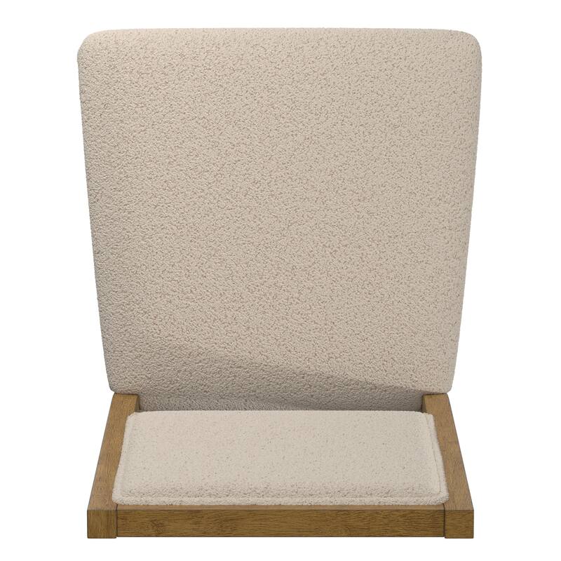 Harstad Wood Finish Cream Boucle Fabric Dining Chair (Set of 2) by iNSPIRE Q Modern