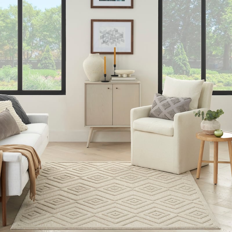 Nourison Versatile Indoor/Outdoor Geometric Flatweave Area Rug