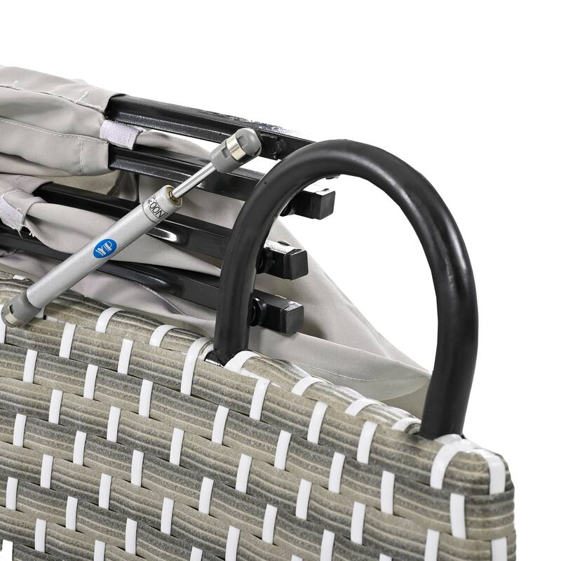 Gray All-Weather PE Rattan Outdoor Round Sectional Daybed Set