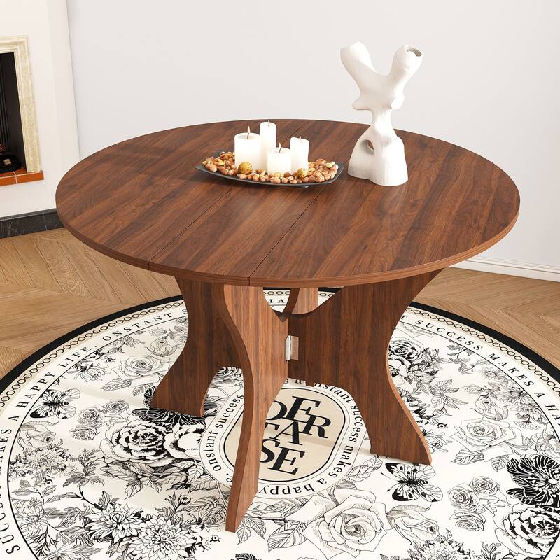 Roomfitters 43 Inch Folding Dining Table for Small Spaces, Space Saving Drop Leaf Kitchen Table