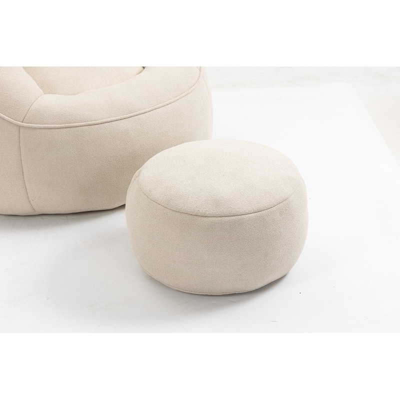 Bean Bag Chair w/Foot Stool in Multiple Colors, Giant Foam-Filled Furniture-Maximum Comfort Bean Bag