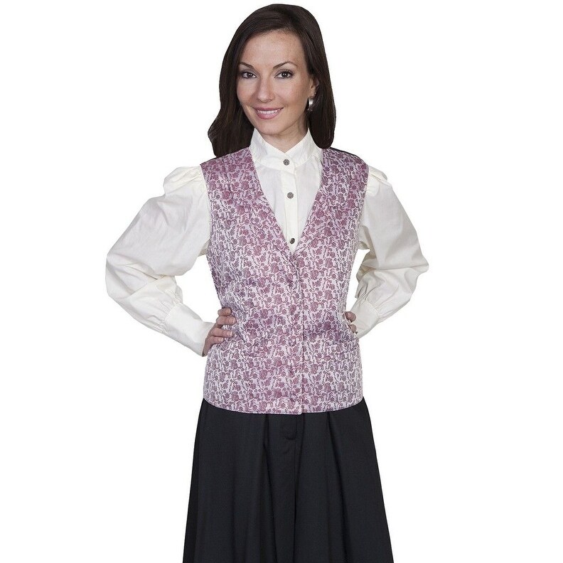 Shop Scully Old West Vest Womens Formal Rose Vine Button Polyester