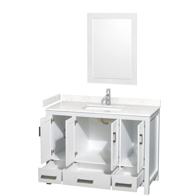 Wyndham Collection Sheffield 48" Single Bathroom Vanity, Carrara