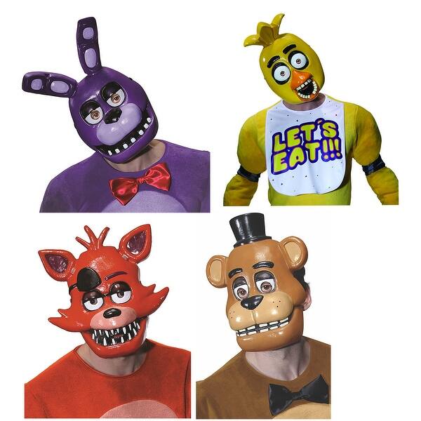 Shop Five Nights At Freddy S Adult Costume Half Mask Set Freddy Foxy Chica Bonnie Multi Overstock 20507480
