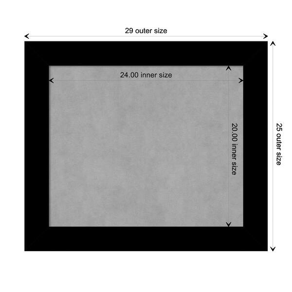dimension image slide 12 of 17, Amanti Art Basic Black Framed Magnetic Board