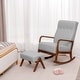 preview thumbnail 15 of 18, Costway Rocking Chair with Ottoman Upholstered Fabric Glider Rocker - See Details
