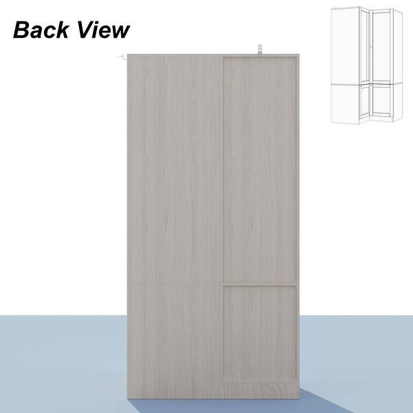 Combo Large Frosted Glass Closet Versatile Wardrobe Options Armoires