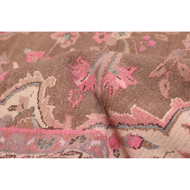 ECARPETGALLERY Hand-knotted Antalya Vintage Brown Wool Rug - 6'8 x 9'6
