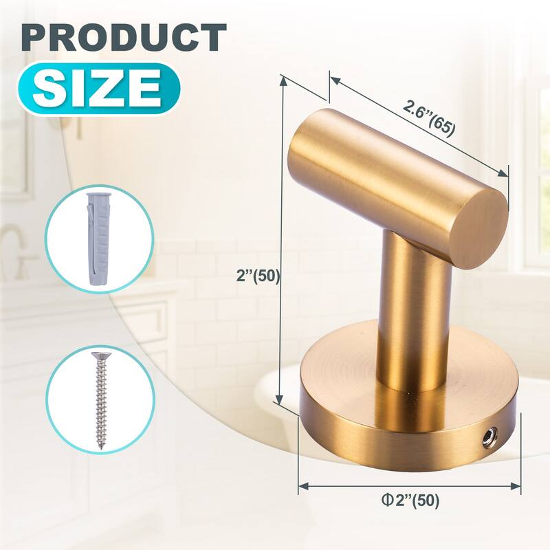 WOWOW Stainless Steel J-Hook Robe/Towel Hook 4 PCS