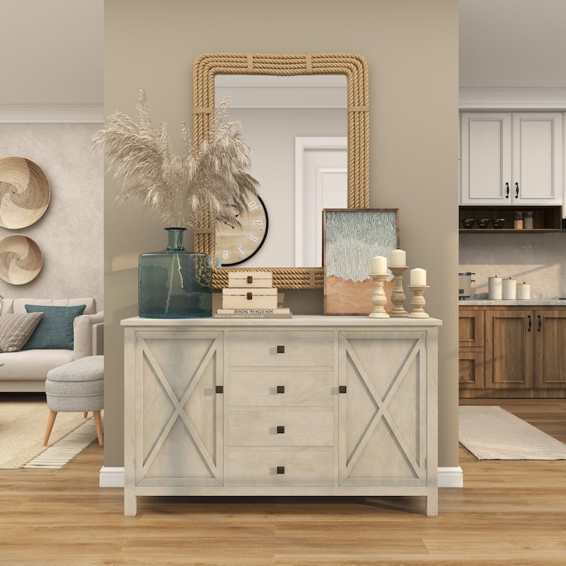 Jute Rope Handmade Woven Wall Mirror - Brown - Roche River Decor