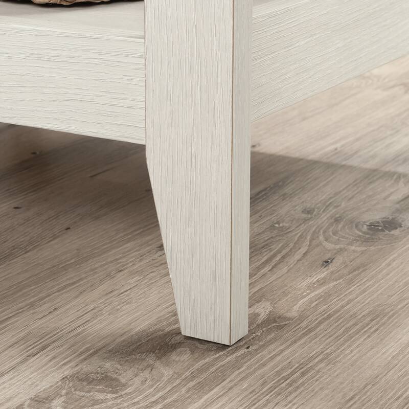 Engineered Wood Transitional L-Shaped Desk with File Drawer, White