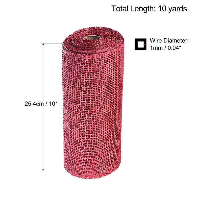 PP Burlap Mesh Wrapping Ribbon for Home Outdoor Wreath Decoration - Red