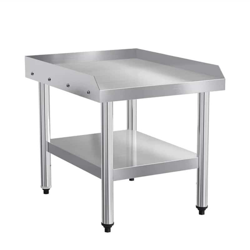 Silver Stainless Steel Kitchen Prep Table with shelf - N/A - Silver