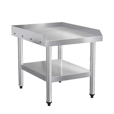 Silver Stainless Steel Kitchen Prep Table with shelf - N/A