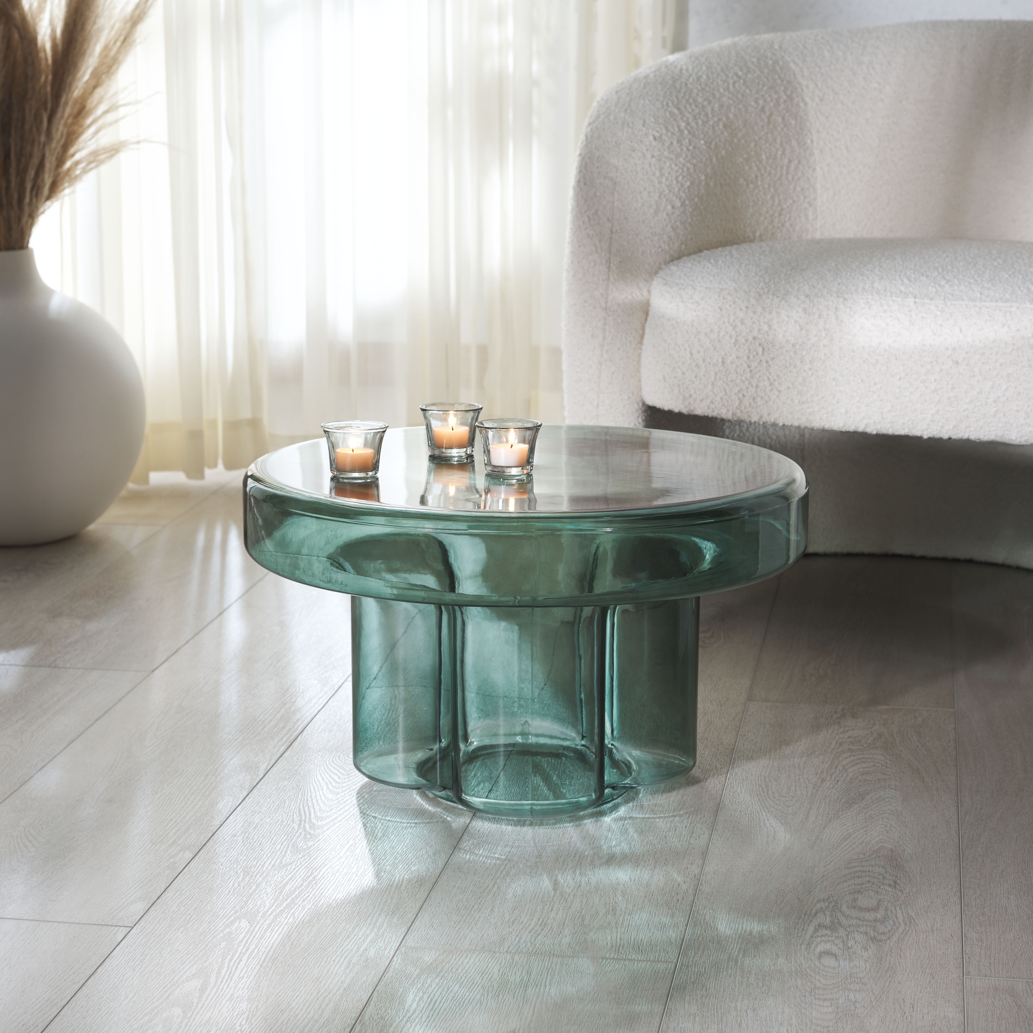 SAFAVIEH Couture Patterson Modern Glass Coffee Table, 22-Inch - 22"W x 22"D x 13"H