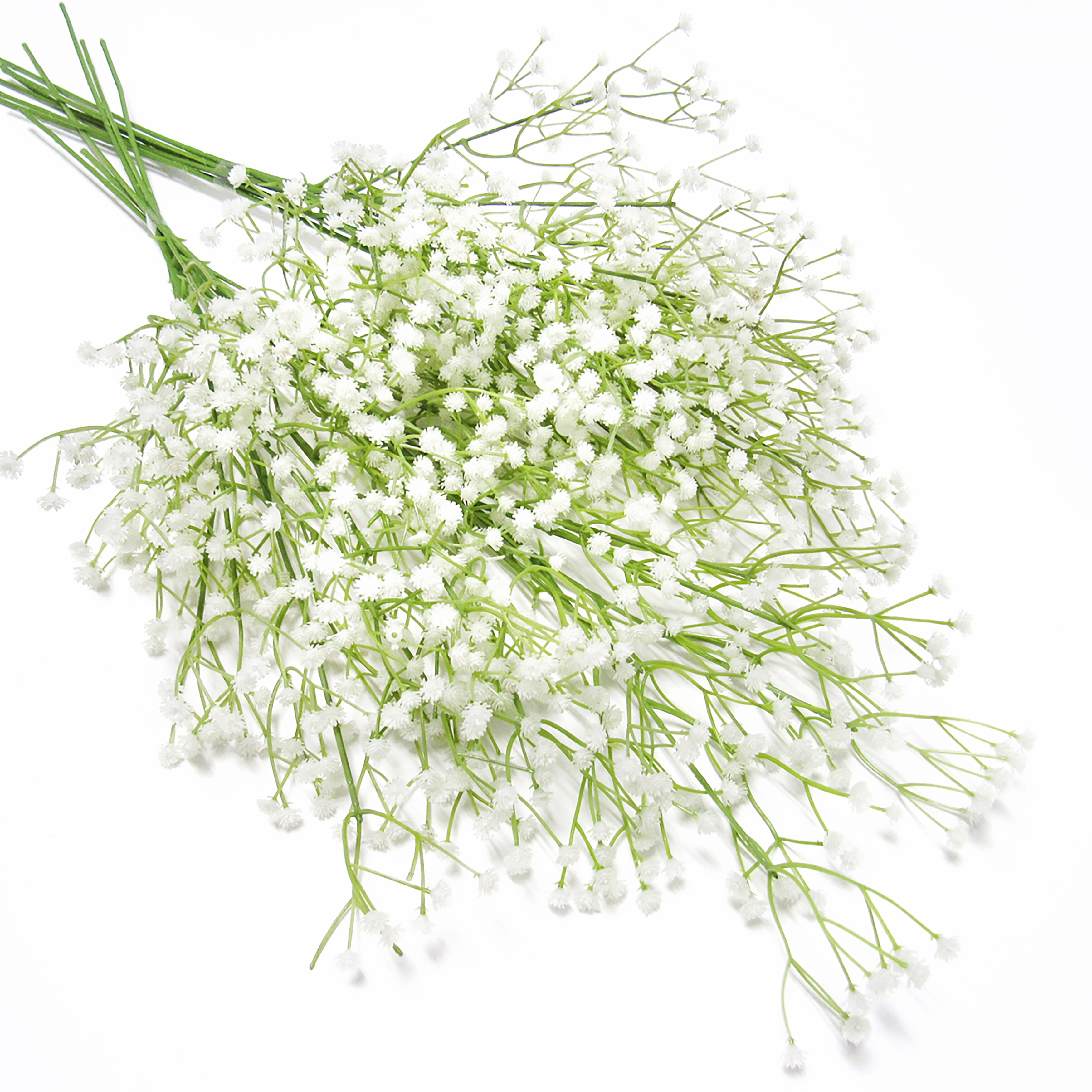 Set of 12 White Artificial Baby's Breath Gypsophila Plastic