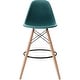 preview thumbnail 21 of 57, Counter Stool With Back Plastic Molded Wooden Eiffel Base For Kitchen Island Hotel Work High Chair
