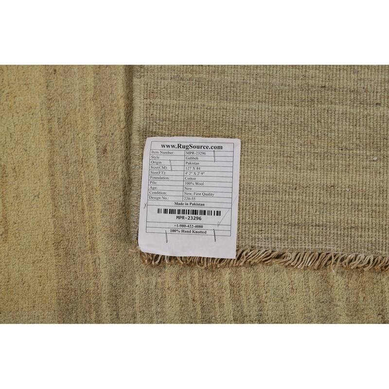 Gabbeh Oriental Accent Rug Hand-Knotted Wool Carpet - 2'9"x 4'2"