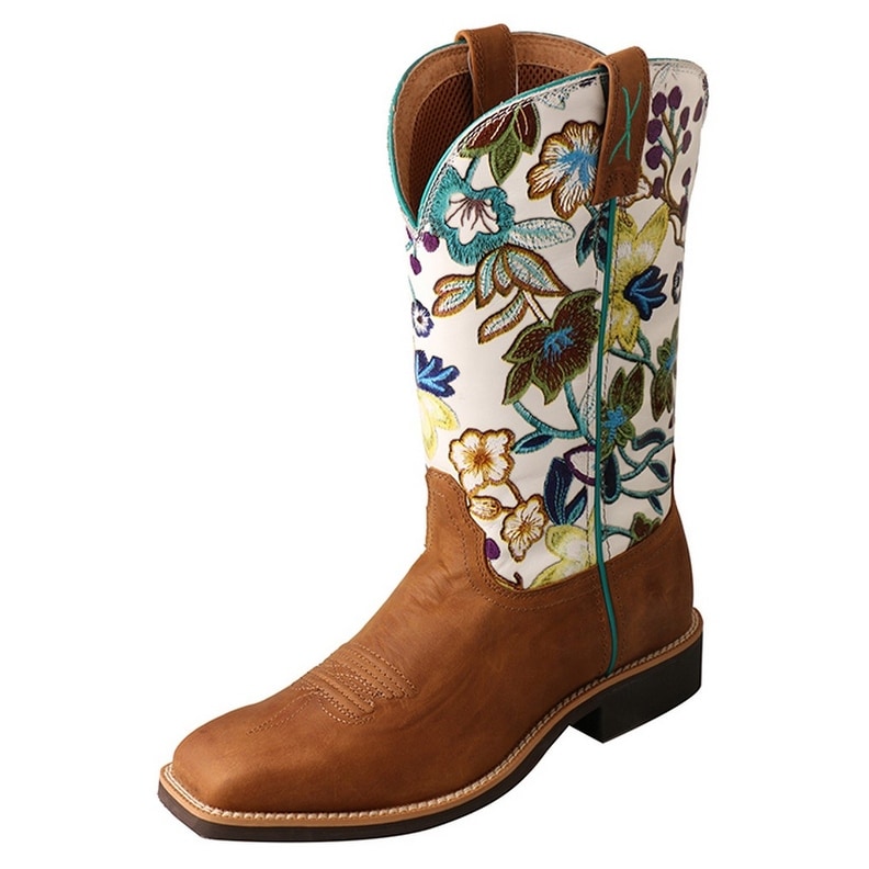 twisted x women's floral embroidered western boots