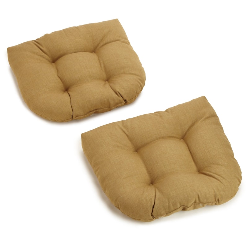 Blazing Needles 19-inch All-weather Patio Chair Cushions (Set of 2) - Wheat