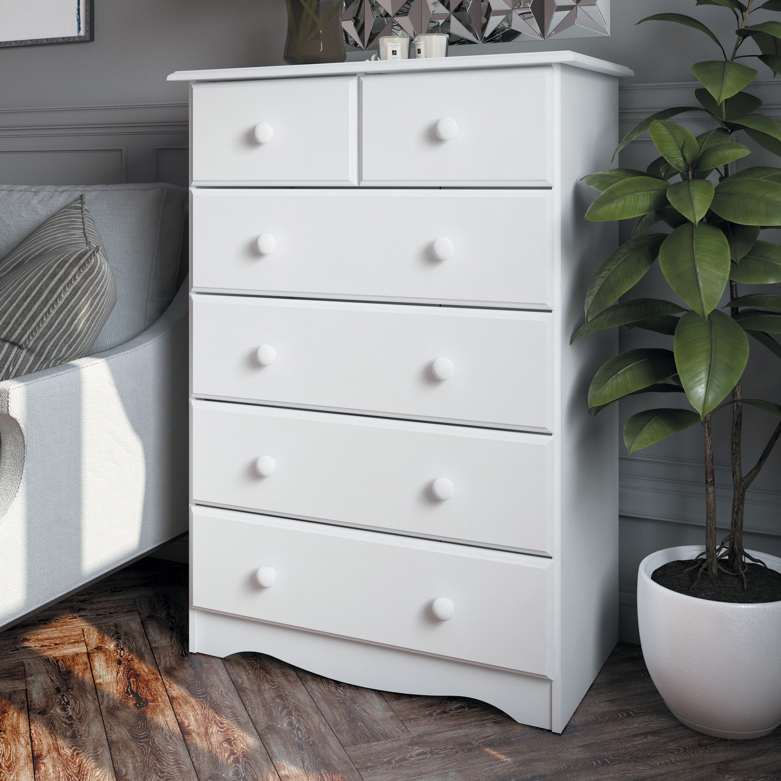 Arden 5-Drawer Wood Chest
