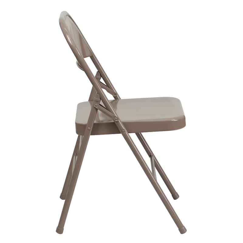 4 Pack Triple Braced & Double Hinged Metal Folding Chair