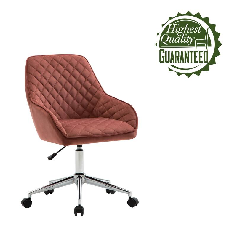 Porthos Home Vinita Height Adjustable Swivel Office Chair, Velvet Upholstery