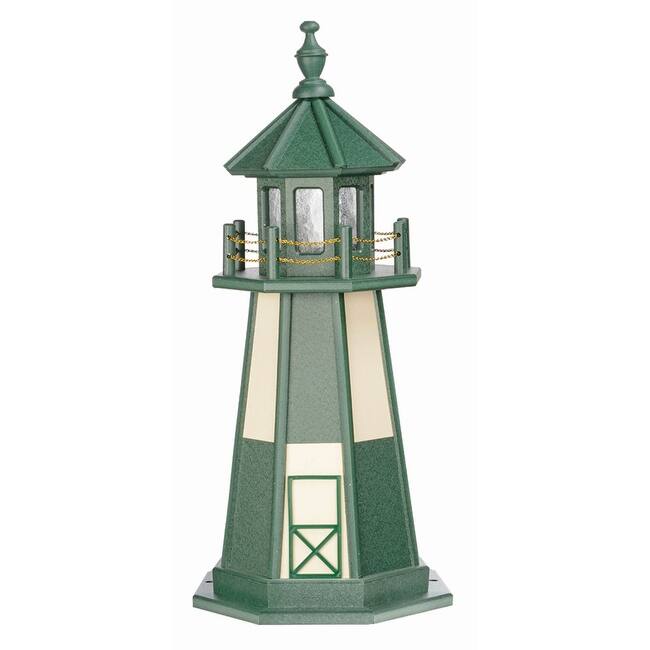 Cape Henry Turf Green and Ivory Hybrid Poly and Wood Lighthouse - Bed ...