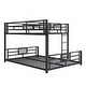 preview thumbnail 8 of 12, Metal Twin over Full Size Bed Frame, L-shaped Bunk Bed with Full Length Guardrail and Ladder for Children, Boys and Girls