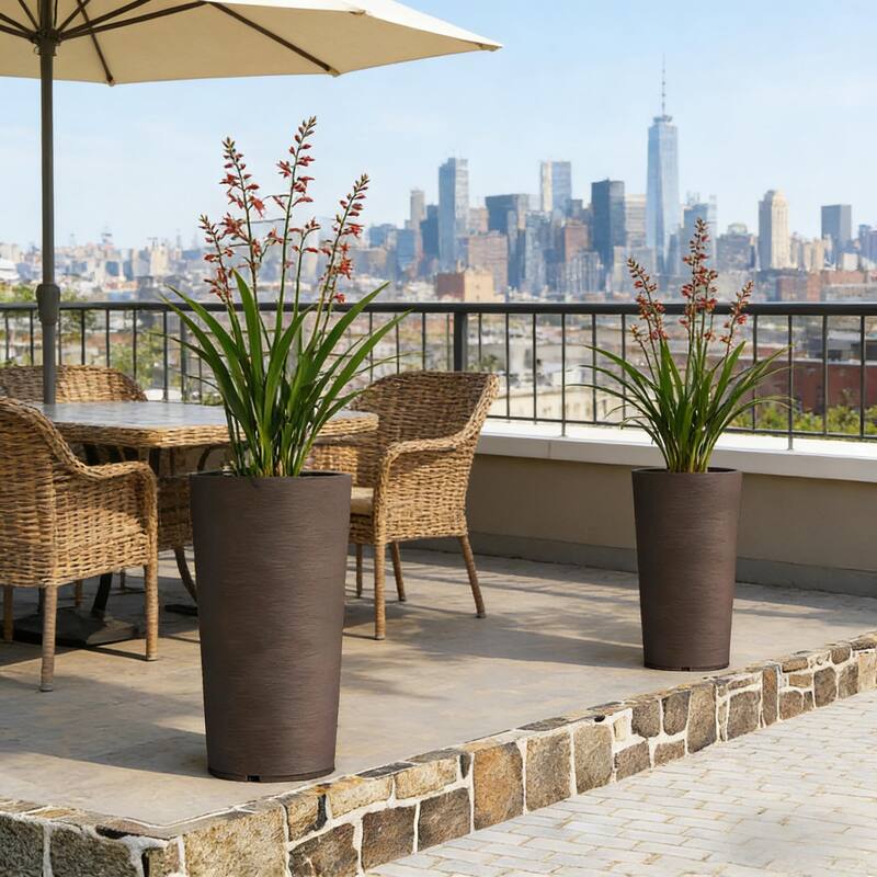 Stackable Indoor/Outdoor Tall Planter Pot for Medium Plants and Shrubs