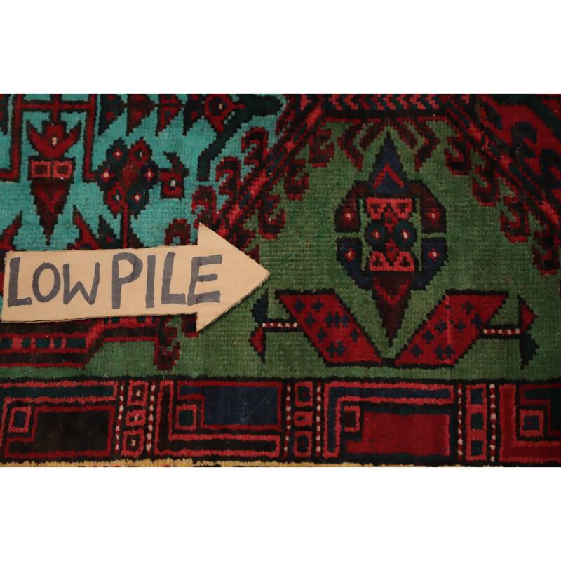 Hand Knotted Oriental 100% Wool Carpet Traditional Geometric Green Ardebil Runner Rug - 11' 2'' X 3' 4''