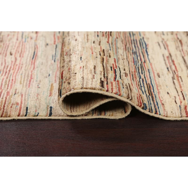 Modern Striped Gabbeh Kashkoli Area Rug Wool Hand-knotted Foyer Carpet - 2'10" x 3'10"