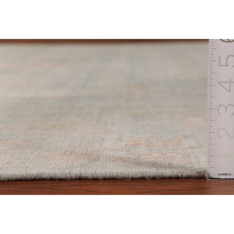 Hand Knotted Oriental 100% Wool Carpet Transitional All-Over Navy Blue & Blues Oushak Area Rug - 13' 7'' X 9' 10''