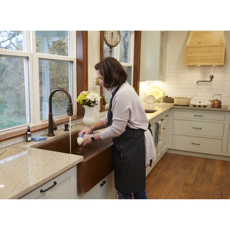 Adams Copper 36" Single Bowl Farmhouse Apron Front Undermount Kitchen Sink