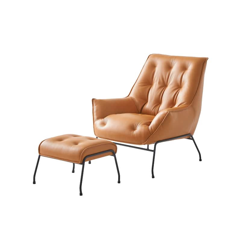 Dunnigan Tufted Accent Chair and Ottoman