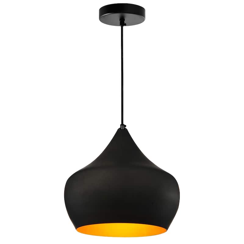 Dynamic 15 Inch 1 Light Down Pendant With Black Finish - Black