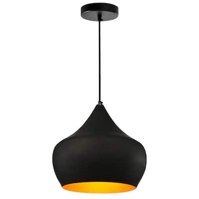 Dynamic 15 Inch 1 Light Down Pendant With Black Finish