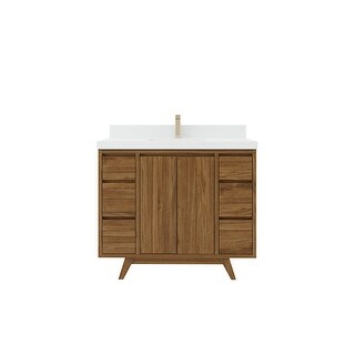 Willow Collections 42 in. W x 22 in. D Madison Teak Single Sink ...