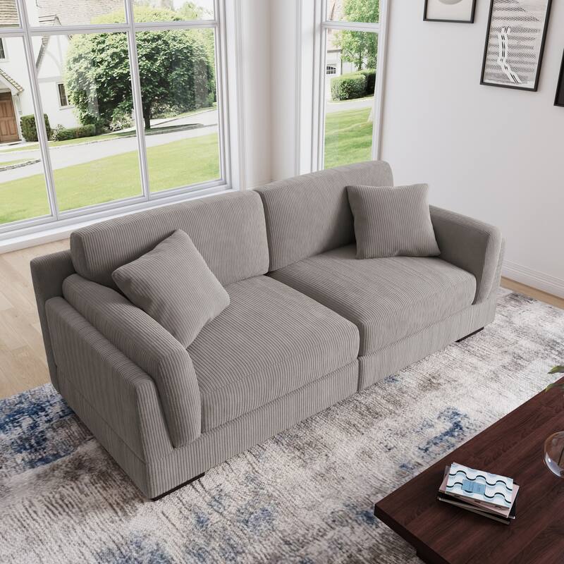90" Oversized Modular Sectional Corduroy Sofa