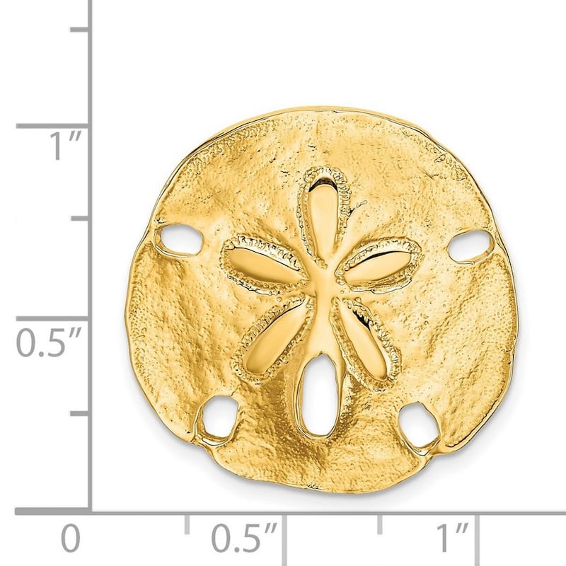 Curata 14k Yellow Gold Solid Textured Fits Up To 8mm Omega Sand Dollar Slide (27mm)