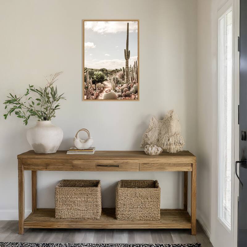 Cactus Farm by Shot by Clint Framed Canvas Wall Art Print - Sylvie Natural