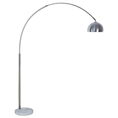 Dana Contemporary Chrome Metal Extendable Neck Arch Lamp by Furniture of America