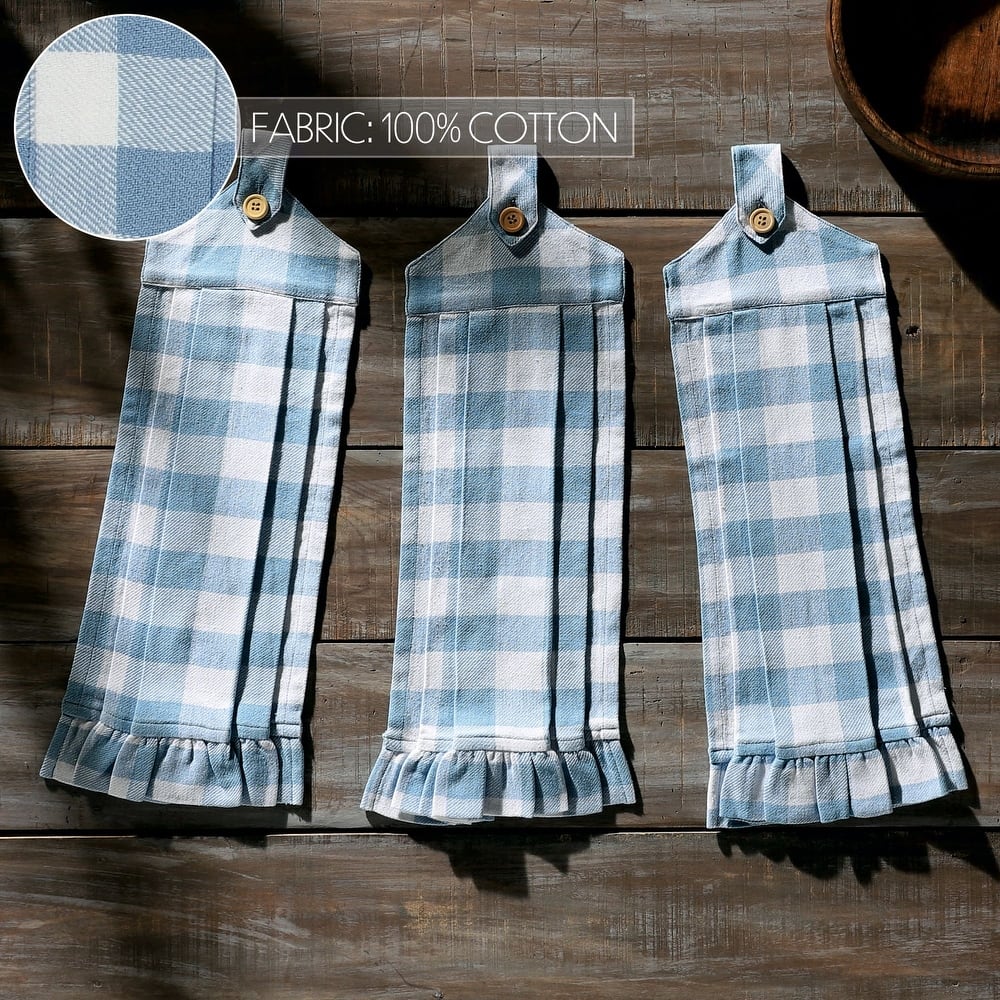 Annie Buffalo Check Black Button Loop Tea Towel Set of 3