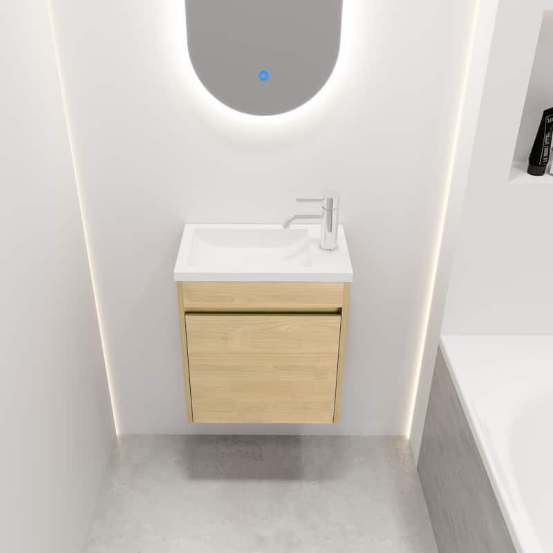 BNK 16/18 Inch Single Sink Bathroom Vanity with Soft Close Door