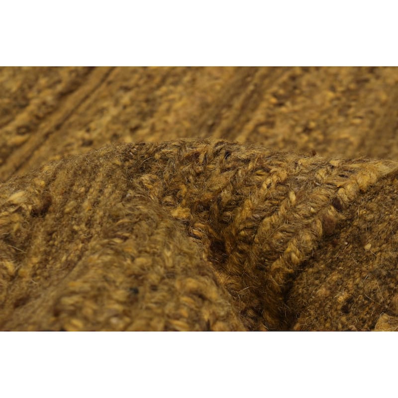ECARPETGALLERY Flat-Weave Natural Gold Wool Tapestry Kilim - 6'7 x 6'5