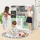 preview thumbnail 8 of 6, Green Play Kitchen with Realistic Lights & Sounds, Wooden Kitchen Playset, Idea Gift for Boys and Girls Ages 3+