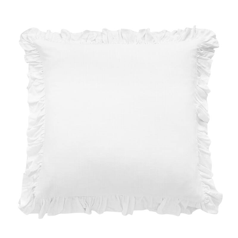 HiEnd Accents Lily Washed Linen Ruffled Euro Sham, 27"x27"