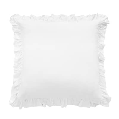 HiEnd Accents Lily Washed Linen Ruffled Euro Sham, 27"x27"