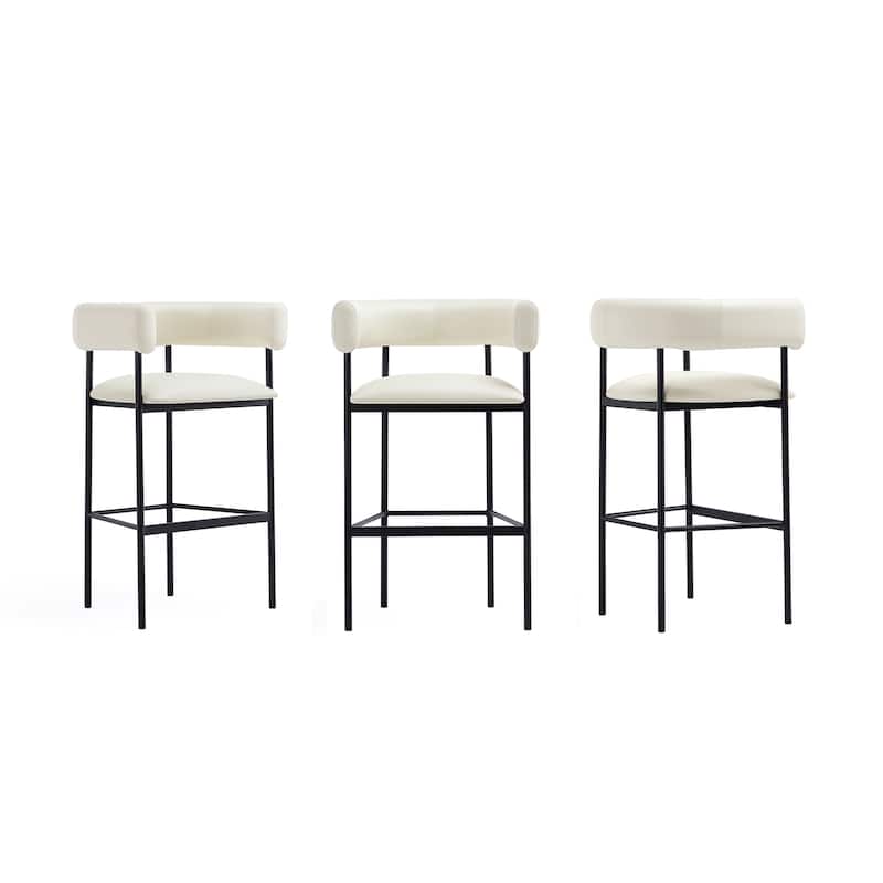 Onda Vegan Leather Metal Upholstered Barstool